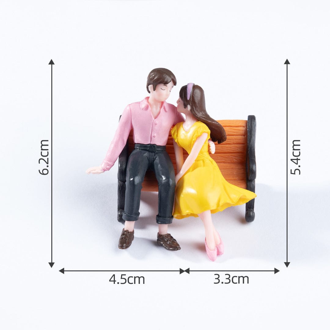 Crafteria A Romantic Couple Sitting On Bench Miniature