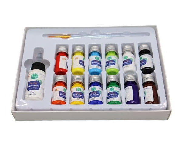 Crafteria Dope-Dyed Fiber Colours DIY Kit – 12 Bright Colours for Creative Art