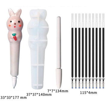 My Store Silicon Mould RABBIT PEN MOULD + 1 REFILL COVER + 10 REFILL MOULD
