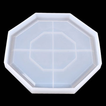 My Store Silicon Mould OCTAGON TRAY WITH ANGULAR BOUNDRY MOULD