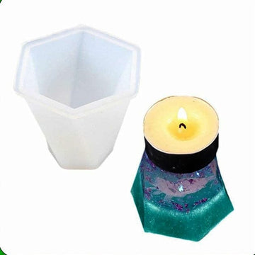 My Store Silicon Mould SMALL HEXAGON TWIST T-LIGHT BASE MOULD