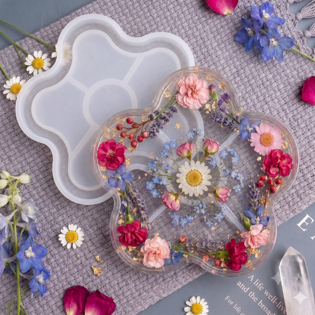 My Store Silicon Mould FLOWER COASTER WITH BOUNDRY MOULD