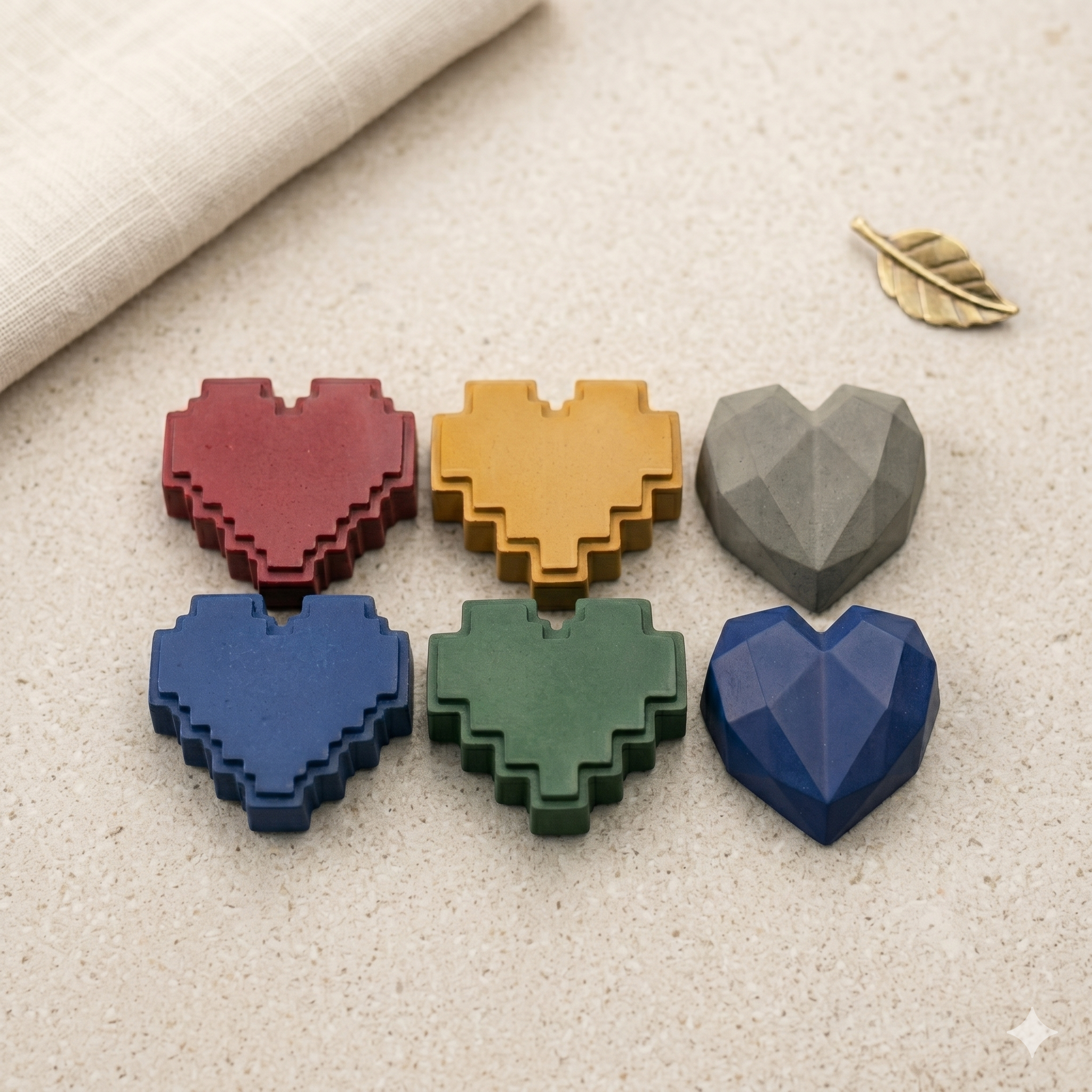 6 Cavity Heart Pendant Jewellery & Keychain Mould