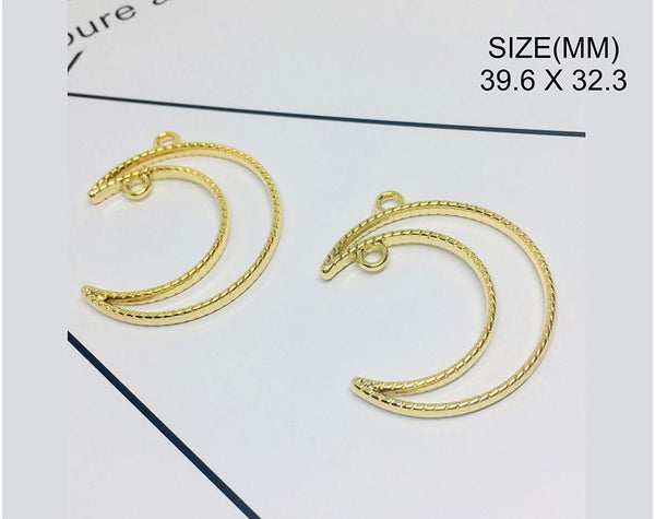 My Store BEZELS GOLD MOON WITH 2 HOLE BEZELS BZ084