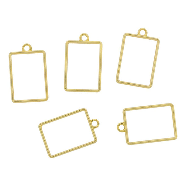 Crafteria Gold 5 In 1 Rectangle Bezels Set