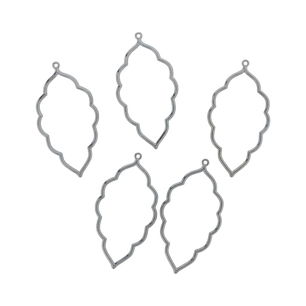 Crafteria Silver 5 In 1 Leaf Bezels Set