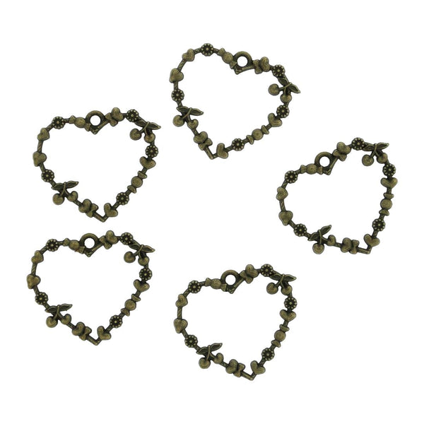 Crafteria Antique 5 In 1 Designer Heart Bezels Set