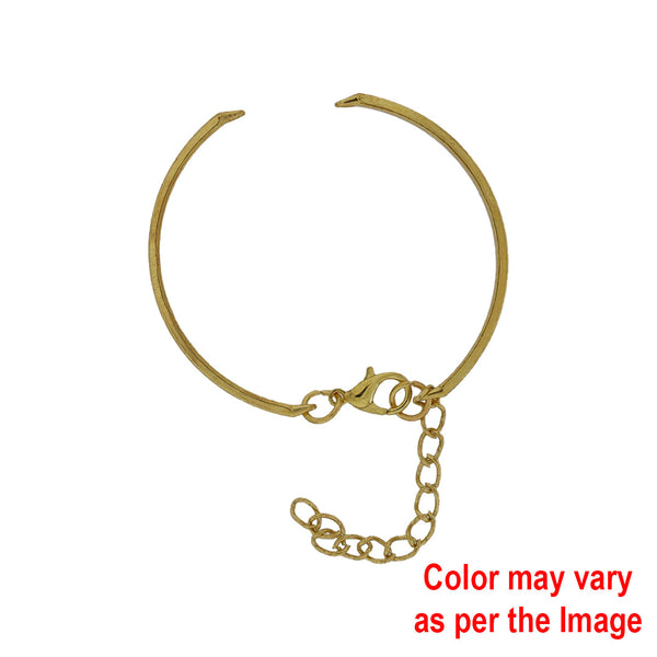 Crafteria Gold 5Pcs Cuff Bracelet with Adjustable Chain