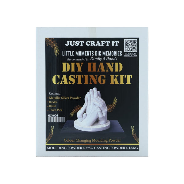 Crafteria Silver DIY Hand Casting Kit For Family 4 Hands