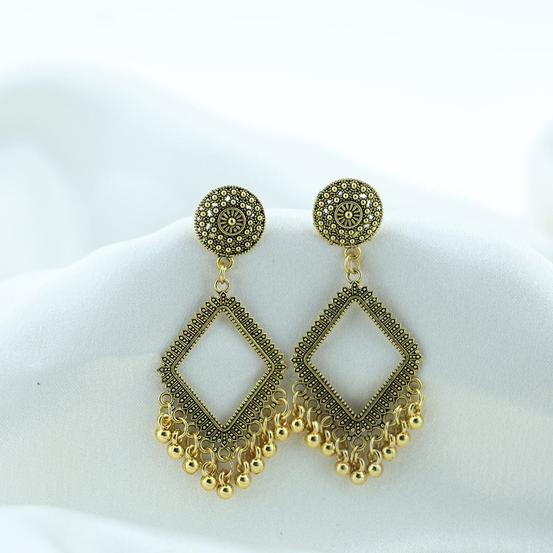 Crafteria Oxidized Gold Jhumka Design 17