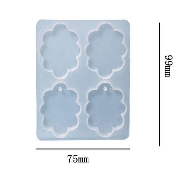 My Store Silicon Mould 4 Cavity Oval Scalap Rakhi ,Lumba ,Jewellery & Clip Mould