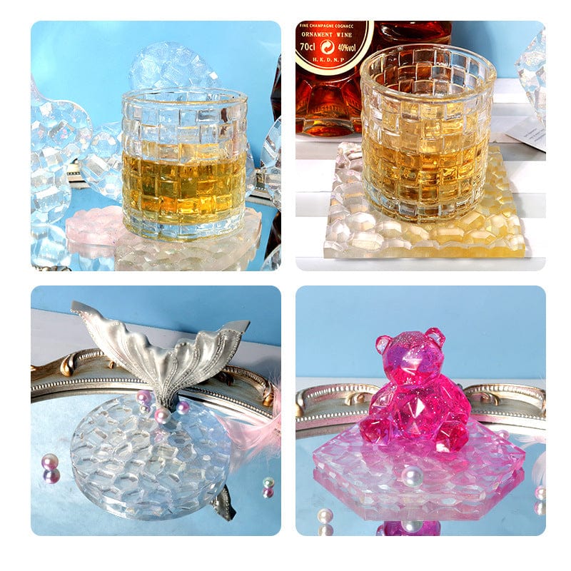 My Store Silicon Mould Square Mosaic Texture Coaster Mould