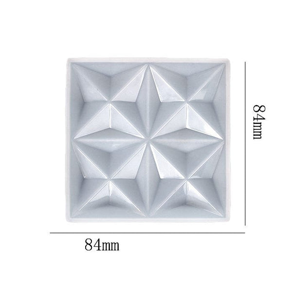 My Store Silicon Mould Square With 3D 4 Corner Star Coaster Mould