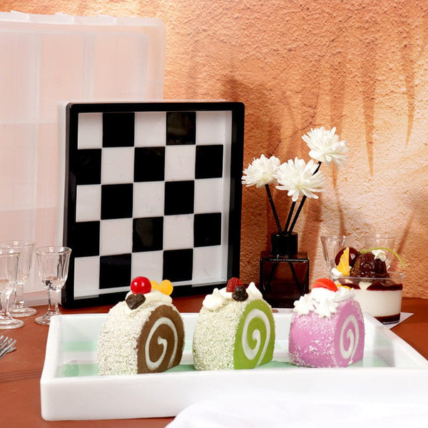 My Store Silicon Mould Square Chess Board Texture Trinklet Tray Mould