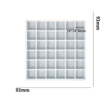 My Store Silicon Mould 36 Cavity Square Mosaic Mould For Recasting & Lippan Art