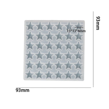 My Store Silicon Mould 36 Cavity Star Mosaic Mould For Recasting & Lippan Art