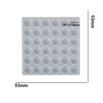 My Store Silicon Mould 36 Cavity Round Dome Shaped Mosaic Mould For Recasting & Lippan Art