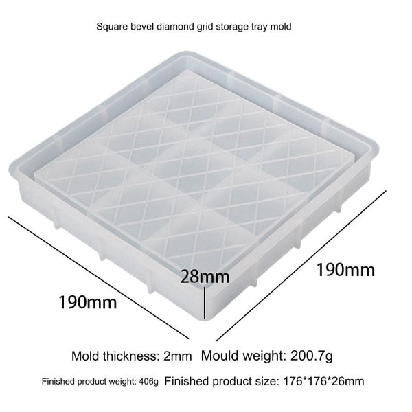 My Store Silicon Mould Square Checkered (Katli) Design Storage Tray Mould