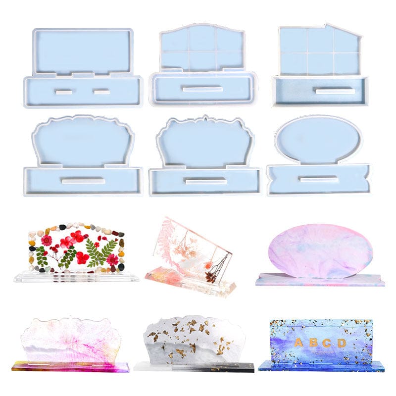 My Store Silicon Mould Agate Photo Frame & Display With Stand Design No: 2