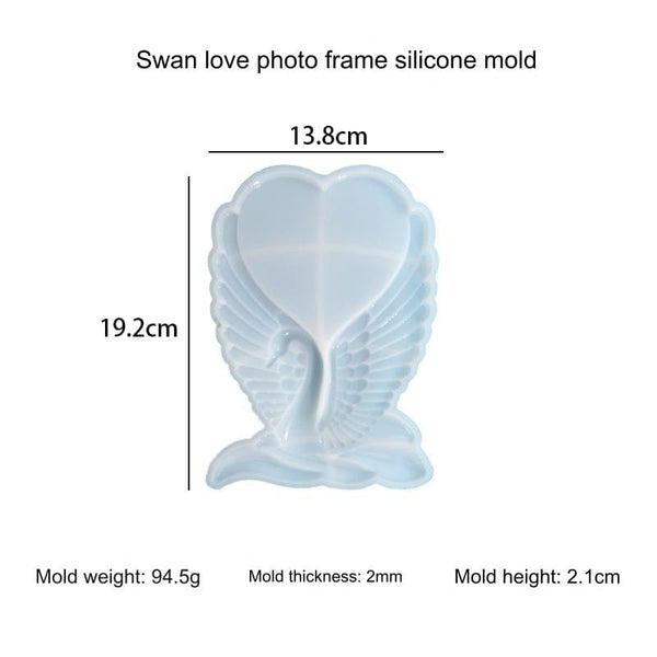 My Store Silicon Mould Swan Love Photo Frame Mould
