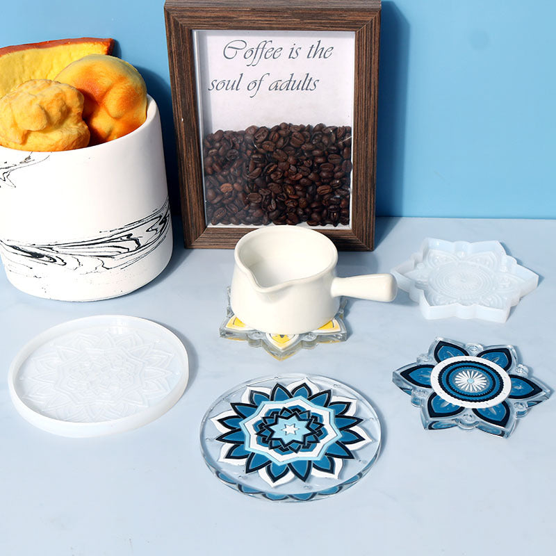 My Store Silicon Mould Mandala Pattern Round Coaster Mould