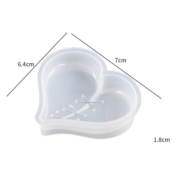 My Store Silicon Mould Rubbing Stitching Patching Heart Shaped Keychain & Pendant Mould