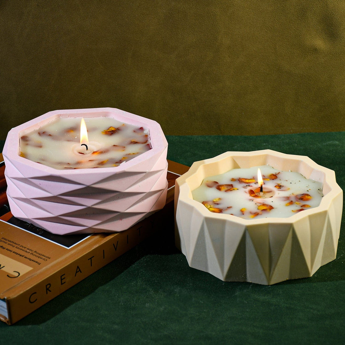My Store Silicon Mould Large Diamond Cut Octagon Planter, Storage & Candle Holder Mould