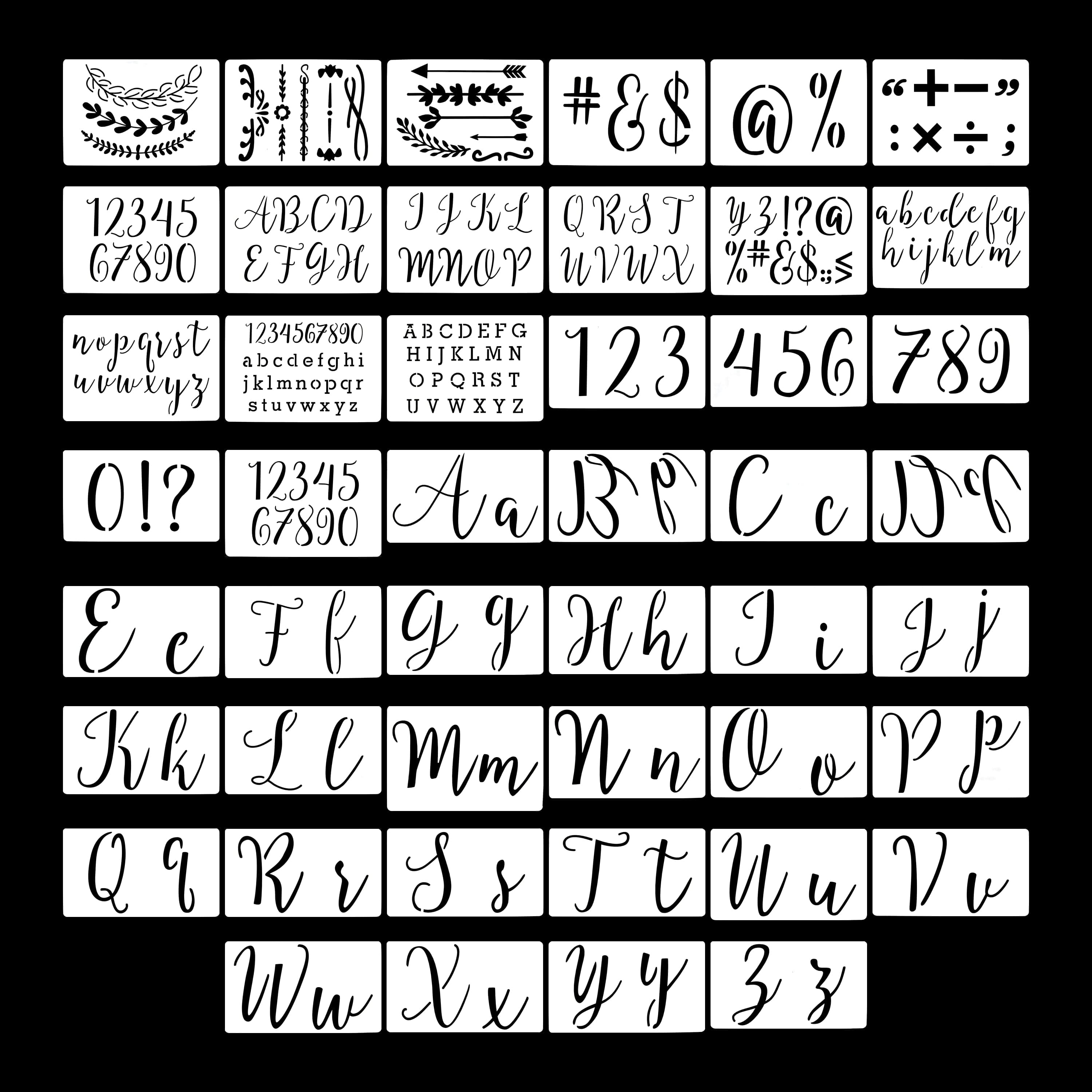 Crafteria 45 In 1 Alphabet & Numeric Stencil Set