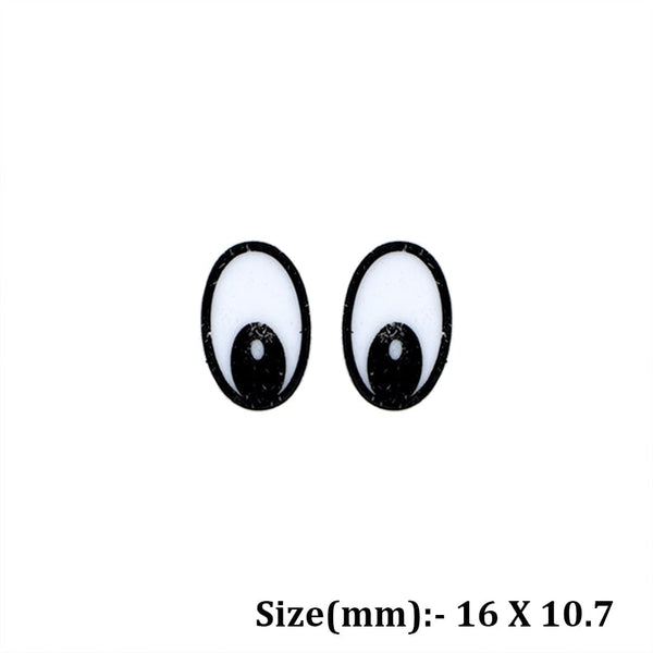 Crafteria Black 16 x 10.7mm Oval Eyes Flat Base