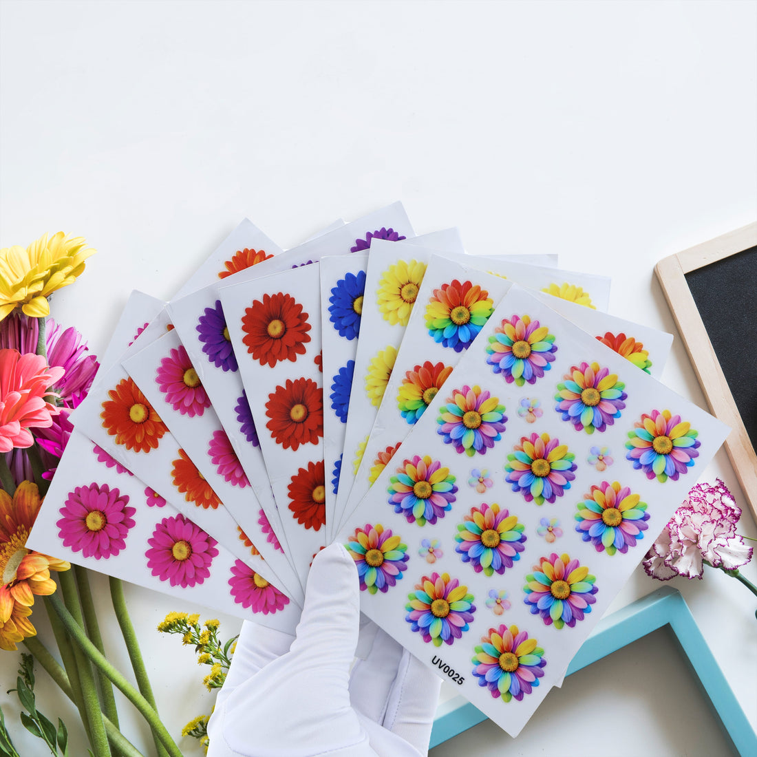 Crafteria L.Blue Daisy Flowers UV DTF Sticker