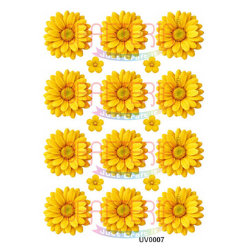 Crafteria Yellow Daisy Flowers UV DTF Sticker