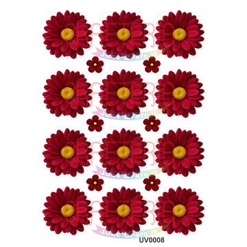 Crafteria Maroon Daisy Flowers UV DTF Sticker
