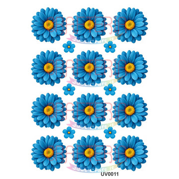 Crafteria Blue Daisy Flowers UV DTF Sticker
