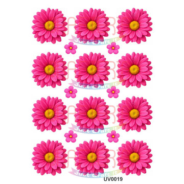 Crafteria D.Pink Daisy Flowers UV DTF Sticker