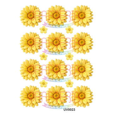 Crafteria L.Yellow Daisy Flowers UV DTF Sticker