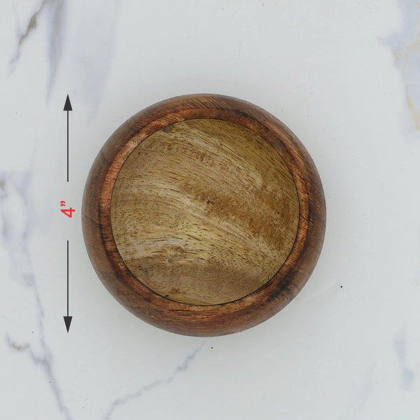 Crafteria 4 Wooden Candle Round Curve Bowl